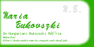 maria bukovszki business card
